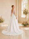 ChicSew Classy V-Neck Long Sleeves Lace Satin A-Line Long Wedding Dress