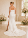 ChicSew Morden Spaghetti Straps Satin Side Slit Mermaid Floor-Length Wedding Dress