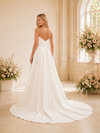 ChicSew Elegant Crepe Ruched Sweetheart A-Line Side Slit Long Wedding Dress