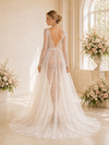 ChicSew Sexy V-Neck Long Sleeves Sequin Tulle A-Line Maxi Wedding Dress