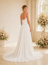 ChicSew Beautiful Spaghetti Straps Satin A-Line Floor-Length Wedding Dress With Train