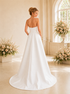 ChicSew Modern Sweetheart Sleeveless Crepe Tea-Length Wedding Jumpsuit With Overskirt