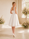 ChicSew Classy Satin A-Line Spaghetti Straps Lace Knee-Length Wedding Dresses
