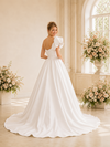 ChicSew Fancy One Shoulder Ruching Satin A-Line Maxi Long Wedding Dress