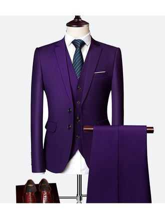 Purple Men's Slim Fit Tuxedo Jacket 3 pieces CN416