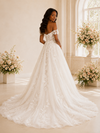 ChicSew Romantic A-Line Off The Shoulder Glitter Tulle Lace Appliques Maxi Wedding Dress