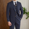 Dark Navy Casual Men's 3 pieces Suit Wide Peak Lapel Flat Tuxedo CN500