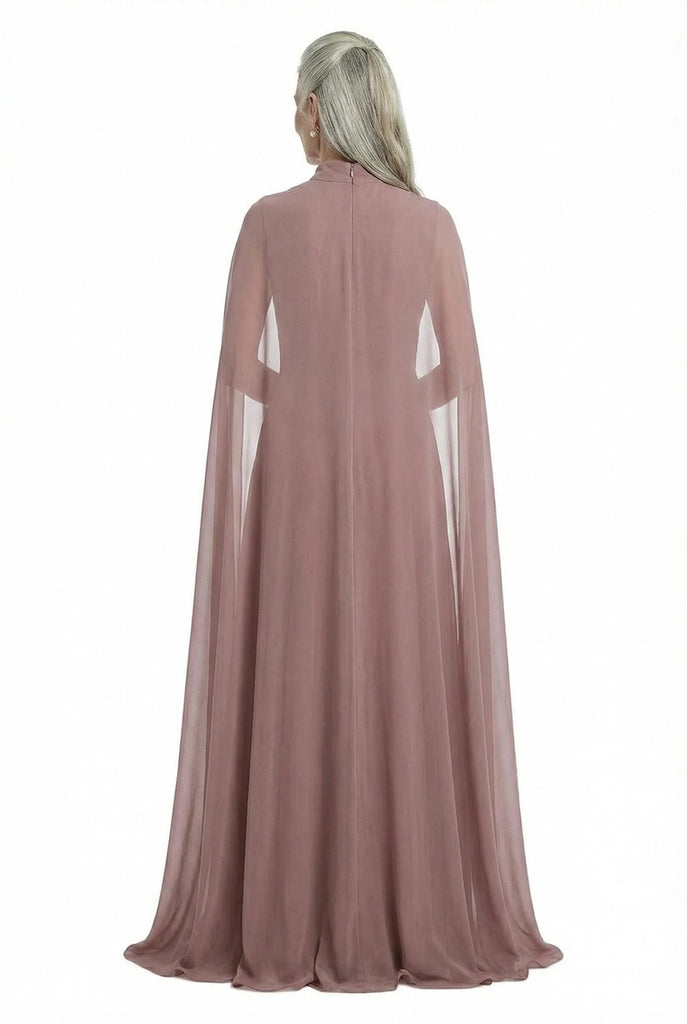 ChicSew Beautiful High-Neck A-Line Mother Of The Groom Dresses With Chiffon Cape