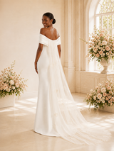 ChicSew Modern Unique Off The Shoulder Satin Mermaid Floor-Length Wedding Dress