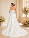 ChicSew Fancy Sweetheart Satin Ruffled Long A-Line Wedding Dress With Beading