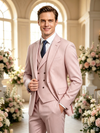 Classic 2 Piece Pink Men's Suit with Regular Fit and Sophisticated Peak Lapel