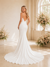 ChicSew Pretty Spaghetti Straps Satin Mermaid Floor-Length Wedding Dress With Open Back
