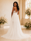 ChicSew Sexy V-Neck Spaghetti Straps Lace Sheath Wedding Dress With Tulle Overskirt