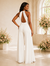 ChicSew Unqiue Sexy Halter Crepe Floor-Length Wedding Jumpsuit