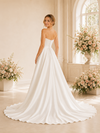 ChicSew Fancy Strapless A-Line Satin Maxi Long Wedding Dress With Side Slit
