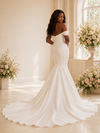 ChicSew Sexy Off The Shoulder Ruching Satin Mermaid Floor-Length Wedding Dress