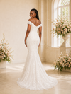 ChicSew Romantic Off The Shoulder Tulle Lace Mermaid Long Wedding Dress