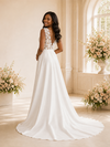 ChicSew Sexy Modern V-Neck Lace Crepe A-Line Maxi Long Wedding Dress