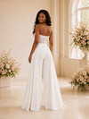 ChicSew Modern Sweetheart Boning Crepe Lace Appliques Floor-Length Wedding Jumpsuit