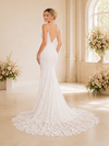 ChicSew Elegant Spaghetti Straps V-Neck Lace Floor-Length Wedding Dress With Side Slit