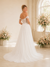 ChicSew Elegant A-Line Side Slit Lace Tulle Off The Shoulder Boning Floor-Length Wedding Dresses With Train