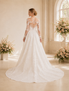 ChicSew Elegant Illusion Long Sleeves Satin Lace Appliques Mermaid Maxi Wedding Dress