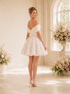 ChicSew Fancy Chiffon Off The Shoulder A-Line 3D Floral Applique Mini Wedding Dresses