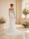 ChicSew Sexy Strapless 3/4 Sleeves Lace Mermaid Long Wedding Dresses With Train