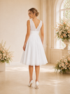 ChicSew Elegant V-Neck Sleeveless A-Line Chiffon Knee-Length Wedding Dress