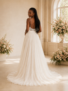 ChicSew Fancy Spaghetti Straps V-Neck Chiffon A-Line Maxi Wedding Dress With Side Slit