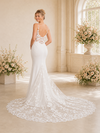 ChicSew Classy Mermaid Spaghetti Straps Sleeveless Lace Tulle Satin Maxi Wedding Dress With Train