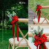 New Festival Outdoor Christmas Elements Chair Back Flower Simulation Flower Party Wedding Red Decorative Flower, CF17088