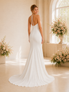 ChicSew Elegant Halter Sleeveless Mermaid Crepe Floor-Length Wedding Dress