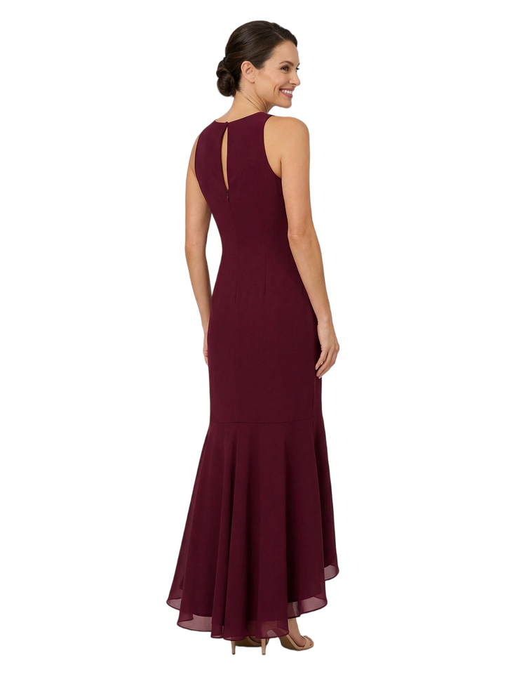Chicsew Jewel Sleeveless Mermaid Floor Length Chiffon Overlay Elegant Mother of the Bride Dresses
