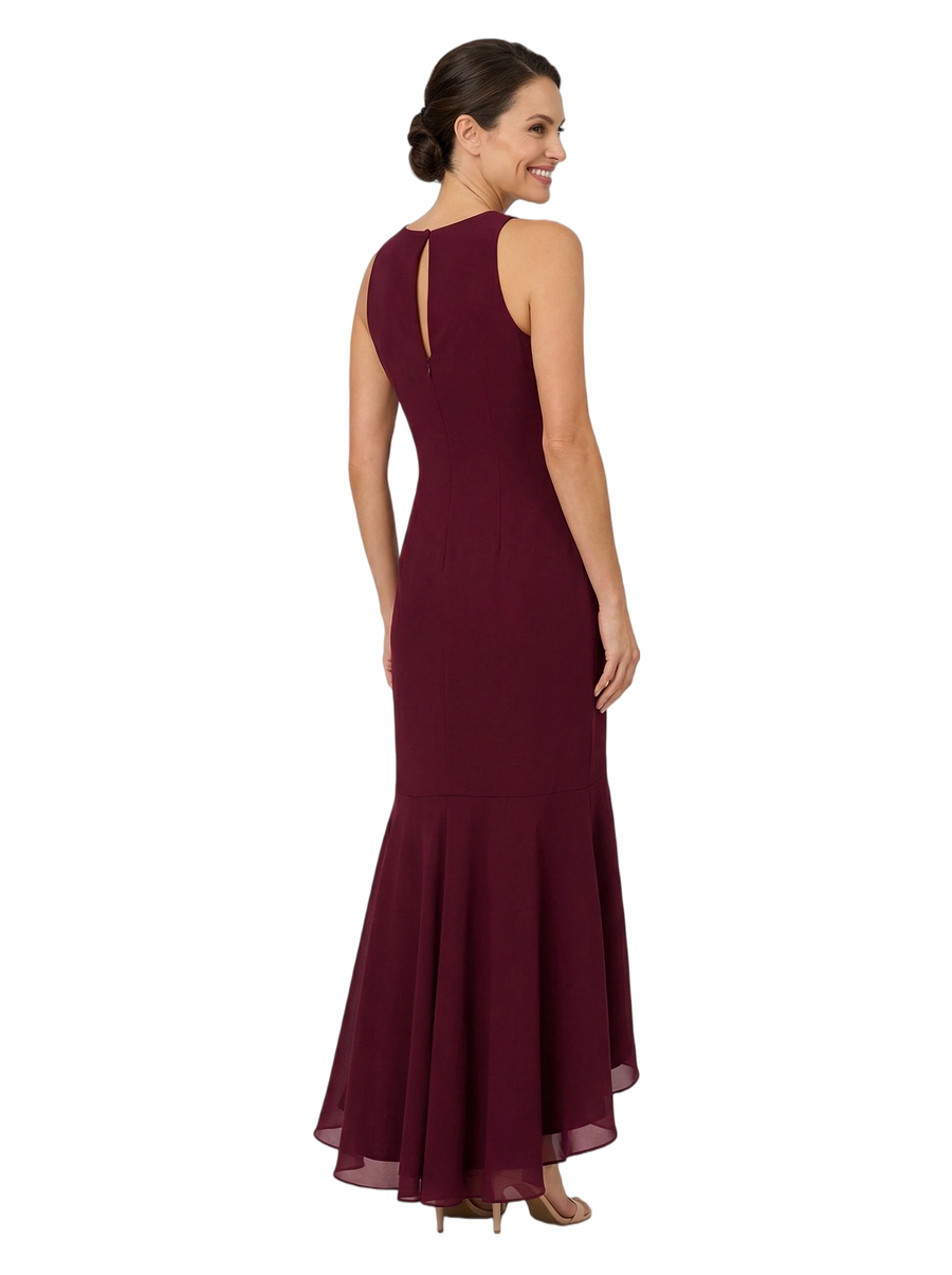 Chicsew Jewel Sleeveless Mermaid Floor Length Chiffon Overlay Elegant Mother of the Bride Dresses