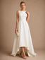 ChicSew Fancy Sabrina A-Line Sleeveless Satin High-Low Wedding Dress