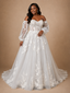 ChicSew Classy Elegant A-Line Sweetheart Lace Tulle Maxi Long Wedding Dress