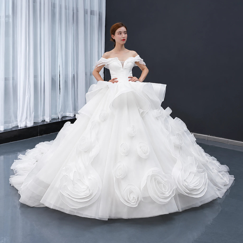 ChicSew Luxurious Off Shoulder Ball Gown Wedding Dress