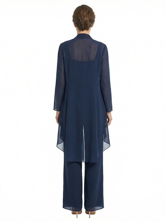 ChicSew Chiffon Mother Of The Bride Pant Suits With Long Jacket Three Piece Classy Outfits