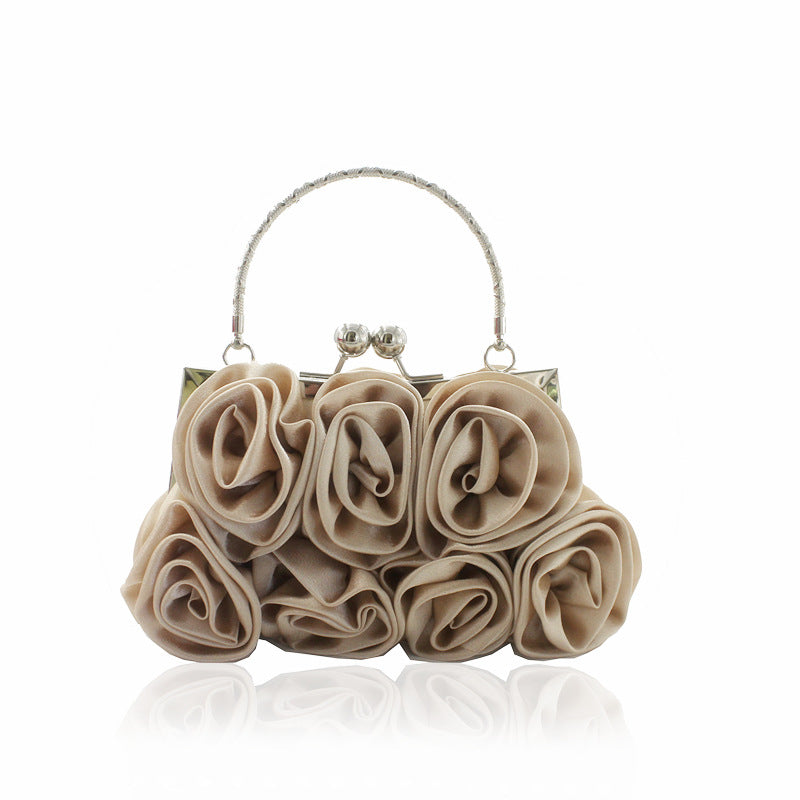 Handle rose bag evening bag bridal bag bridesmaid bag girls handbag crossbody bag