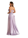 Sexy Sweetheart V-Neck Side Slit Mermaid Ruched Satin Long Formal Dresses