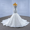ChicSew Sparkly Lace Applique Off Shoulder Ball Gown Wedding Dress With Rhinestone