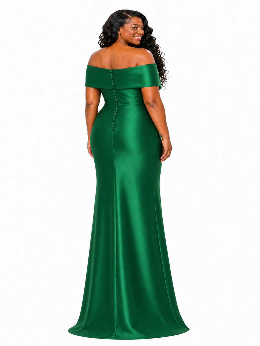 ChicSew Unique Off Shoulder Soft Satin Mermaid Floor-Length Bridesmaid Dresses