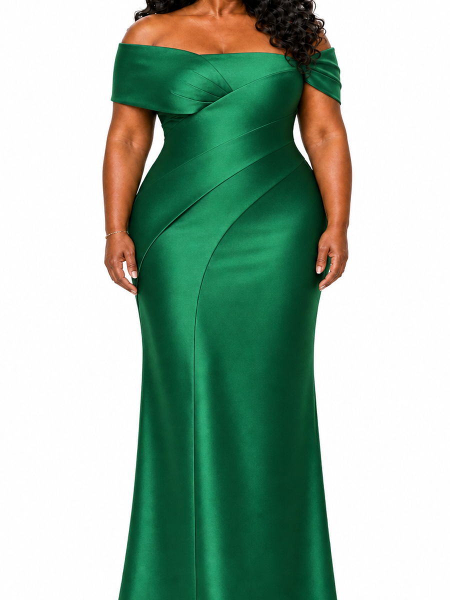 ChicSew Unique Off Shoulder Soft Satin Mermaid Floor-Length Bridesmaid Dresses