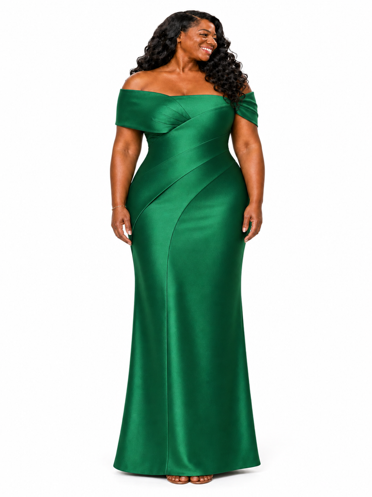 ChicSew Unique Off Shoulder Soft Satin Mermaid Floor-Length Bridesmaid Dresses
