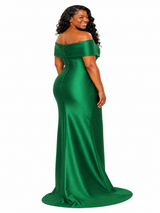 ChicSew Unique Off Shoulder Soft Satin Mermaid Floor-Length Bridesmaid Dresses