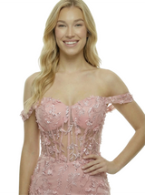 ChicSew Elegant Off Shoulder Prom Dress Lace Corset Tulle Mermaid Maxi Formal Evening Gown