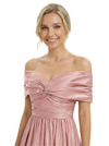 Elegant Off Shoulder Sleeveless A-Line Floor-Length Mother Of The Bride Dress