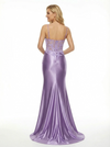 Radiant Spaghetti Strap Lace Prom Gown Ruched Satin Mermaid Silhouette Evening Dress