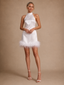 ChicSew Pretty Satin High Neck Sleeveless Sheath Mini-Length Wedding Dresses